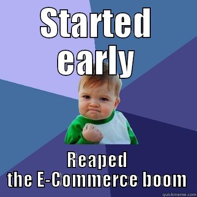 STARTED EARLY REAPED THE E-COMMERCE BOOM Success Kid