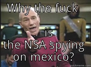   WHY THE FUCK            IS THE NSA SPYING ON MEXICO? Annoyed Picard