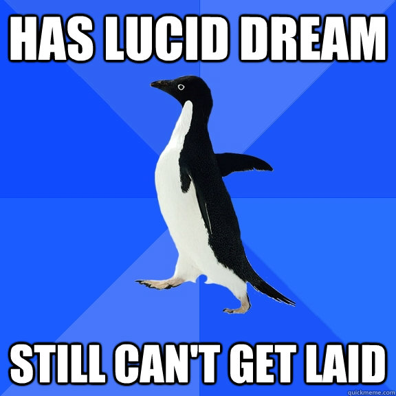 Has lucid dream still can't get laid  Socially Awkward Penguin