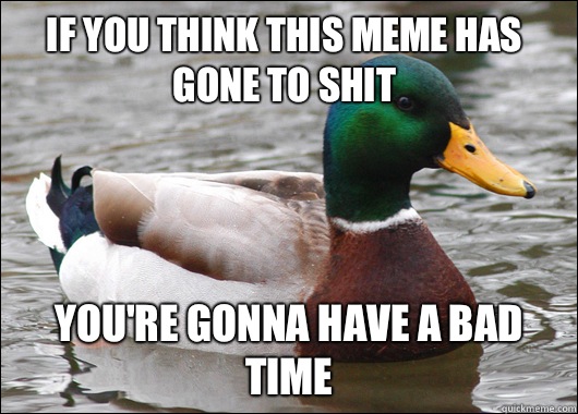 If you think this meme has gone to shit You're gonna have a bad time  Actual Advice Mallard