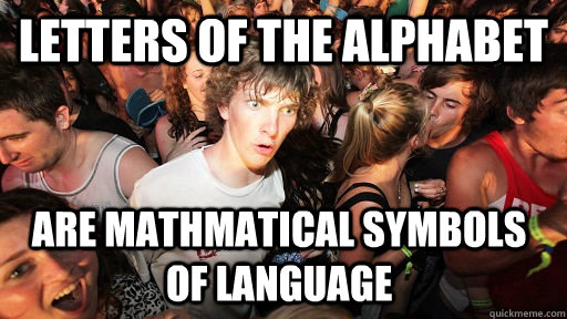 Letters of the Alphabet Are Mathmatical symbols of language  Sudden Clarity Clarence