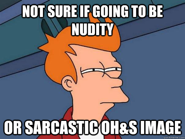 NOT SURE IF GOING TO BE NUDITY OR SARCASTIC OH&S IMAGE  Futurama Fry