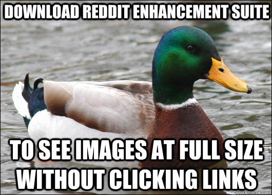 download reddit enhancement suite to see images at full size without clicking links  Actual Advice Mallard