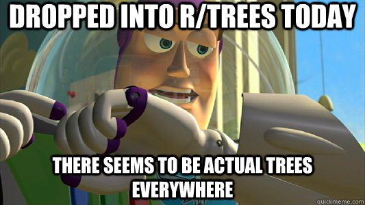 Dropped into r/trees today There seems to be actual trees everywhere - Dropped into r/trees today There seems to be actual trees everywhere  Buzz Lightyear