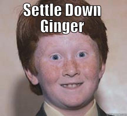 SETTLE DOWN GINGER  Over Confident Ginger