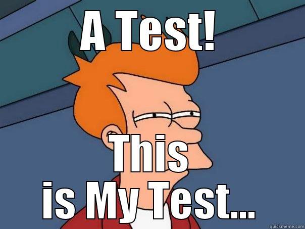 A TEST! THIS IS MY TEST... Futurama Fry