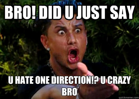bro! did u just say u hate one direction!? u crazy bro
  