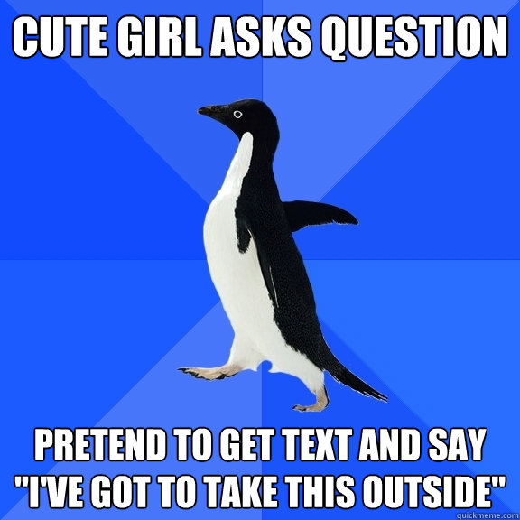 cute girl asks question pretend to get text and say 