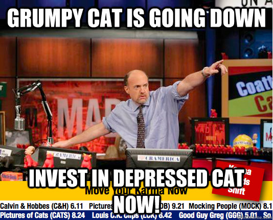 Grumpy cat is going down Invest in Depressed cat Now!  move your karma now