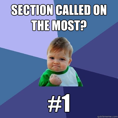 Section called on the most? #1  Success Kid