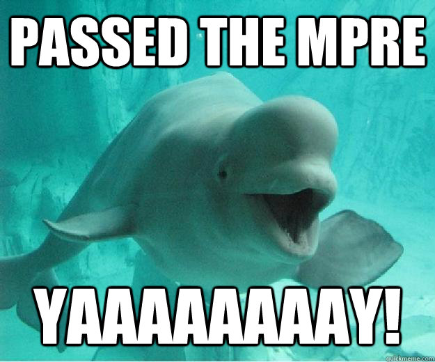 Passed the MPRE Yaaaaaaaay!  MPRE Beluga