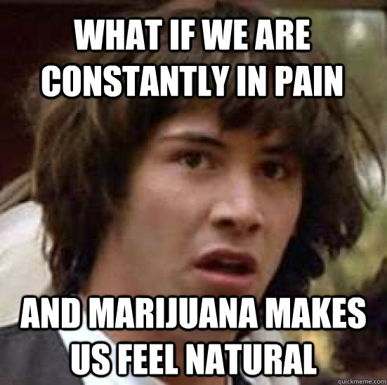 What if we are constantly in pain And marijuana makes us feel natural  conspiracy keanu