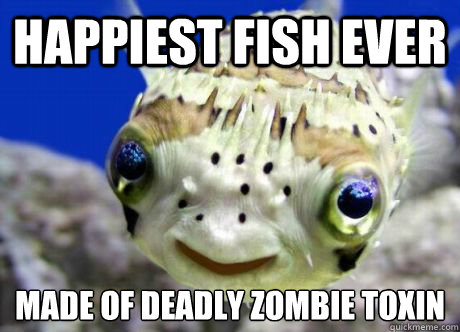 happiest fish ever made of deadly zombie toxin - happiest fish ever made of deadly zombie toxin  Polite Laugh Pufferfish