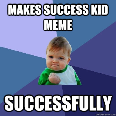 Makes success kid meme successfully   Success Kid