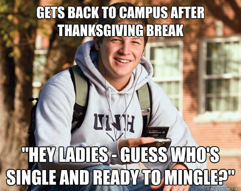 gets back to campus after thanksgiving break 