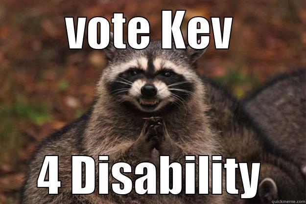My name is Alexander - VOTE KEV 4 DISABILITY Evil Plotting Raccoon