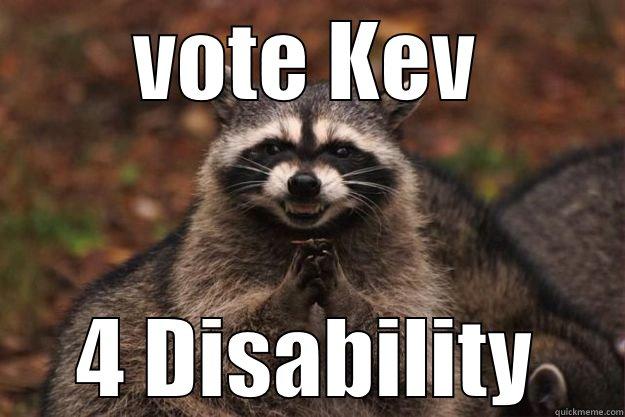 VOTE KEV 4 DISABILITY Evil Plotting Raccoon