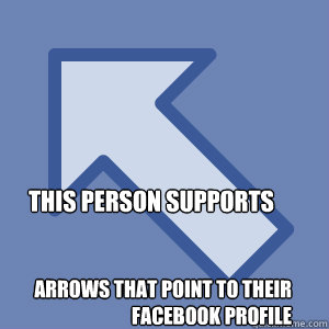This Person Supports  Arrows that point to their Facebook profile  