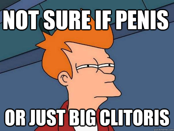 not sure if penis or just big clitoris  Futurama Fry