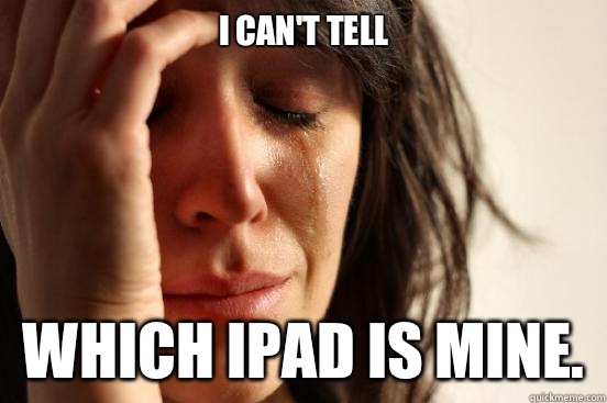 I can't tell Which iPad is mine.  First World Problems
