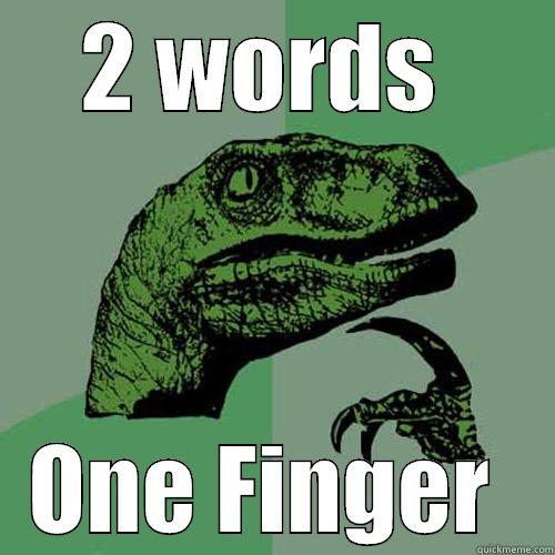 2 WORDS  ONE FINGER  Philosoraptor