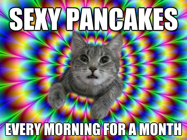 Sexy Pancakes every morning for a month - Sexy Pancakes every morning for a month  Addictive personality cat