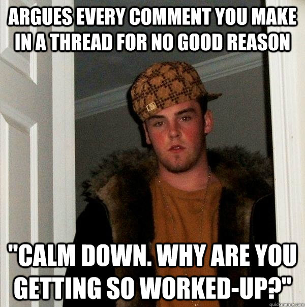 argues every comment you make in a thread for no good reason 