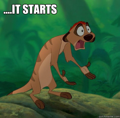....IT STARTS - ....IT STARTS  timon newsfeed