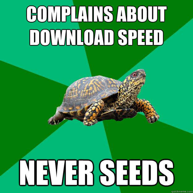 complains about download speed  never seeds - complains about download speed  never seeds  Torrenting Turtle