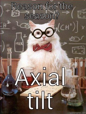 REASON FOR THE SEASON? AXIAL TILT Chemistry Cat