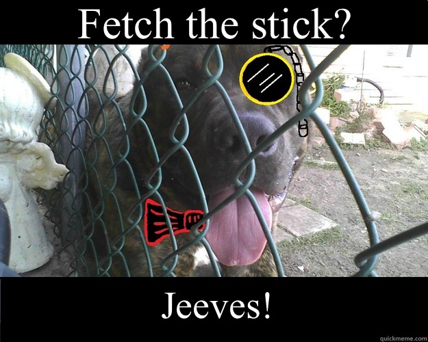 Fetch the stick? Jeeves!  