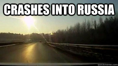 Crashes into russia   