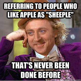 Referring to people who like Apple as 
