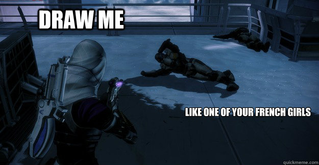 Draw Me Like one of your French Girls  Lounging Cerberus Trooper