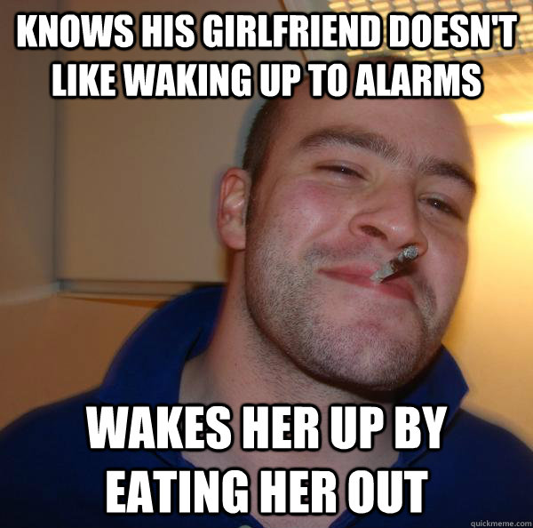 Knows his girlfriend doesn't like waking up to alarms Wakes her up by eating her out - Knows his girlfriend doesn't like waking up to alarms Wakes her up by eating her out  Misc