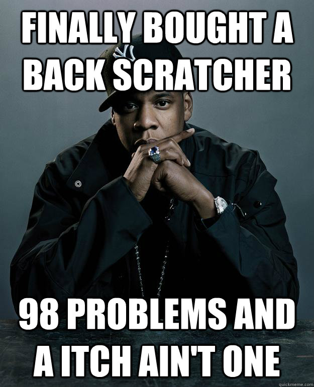 Finally bought a back scratcher 98 problems and a itch ain't one  Jay Z Problems
