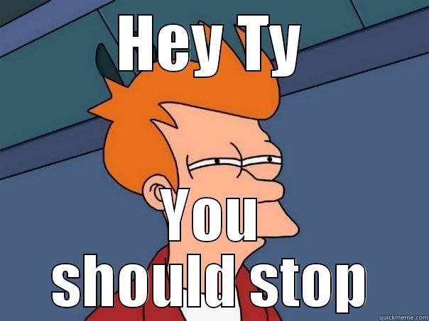 HEY TY YOU SHOULD STOP Futurama Fry