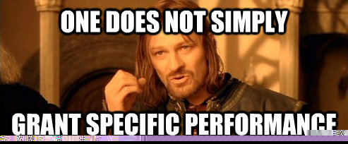 One does not simply Grant specific performance  One Does Not Simply