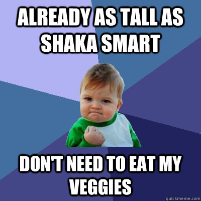 Already as tall as Shaka Smart Don't need to eat my veggies  Success Kid