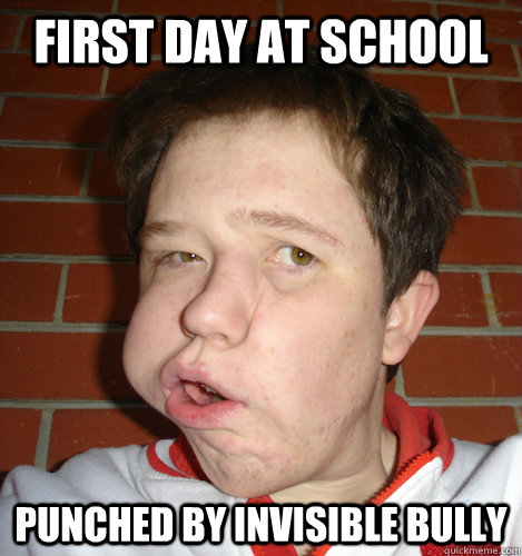First day at school Punched by invisible bully  Weird Face Wallace