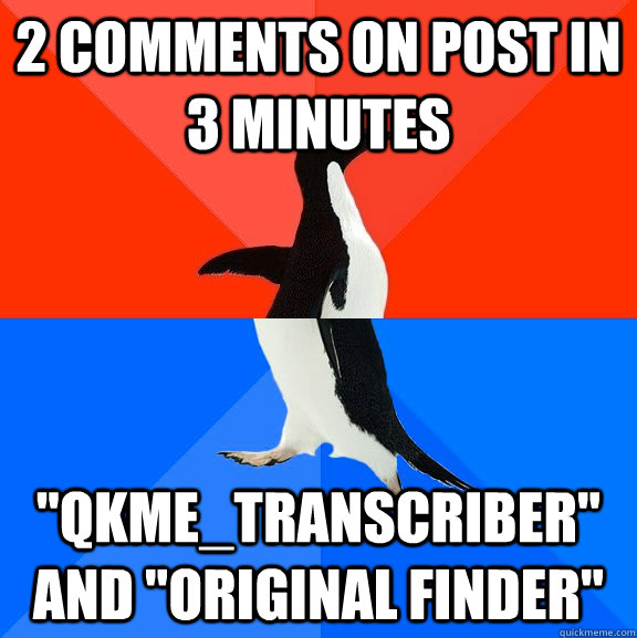 2 comments on post in 3 minutes 