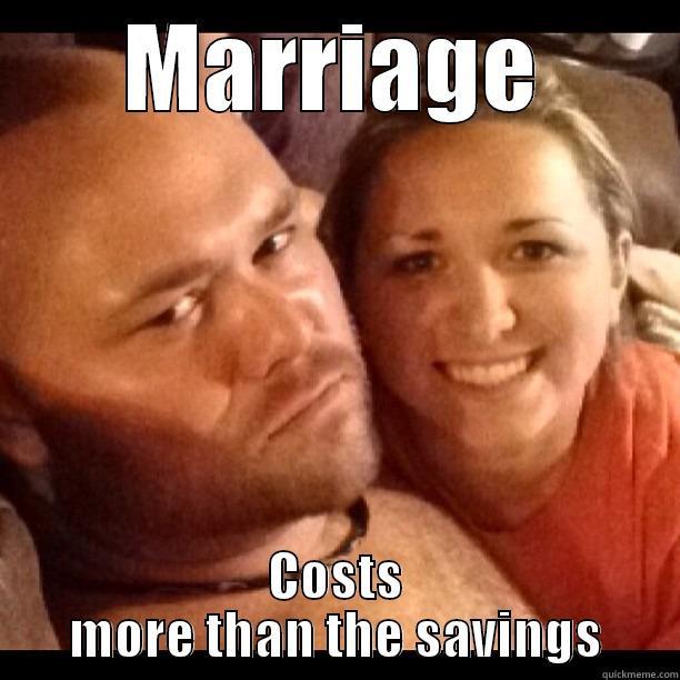 MARRIAGE COSTS MORE THAN THE SAVINGS Misc