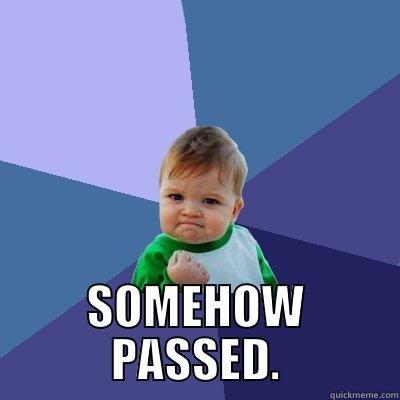  SOMEHOW PASSED. Success Kid