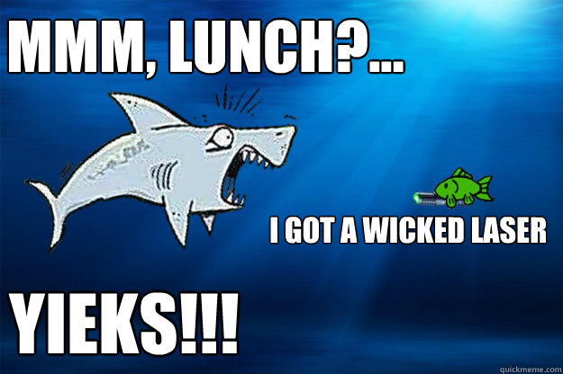 MMM, Lunch?... YIEKS!!! I Got A Wicked Laser  Wicked Laser Shark Vs Small Fish