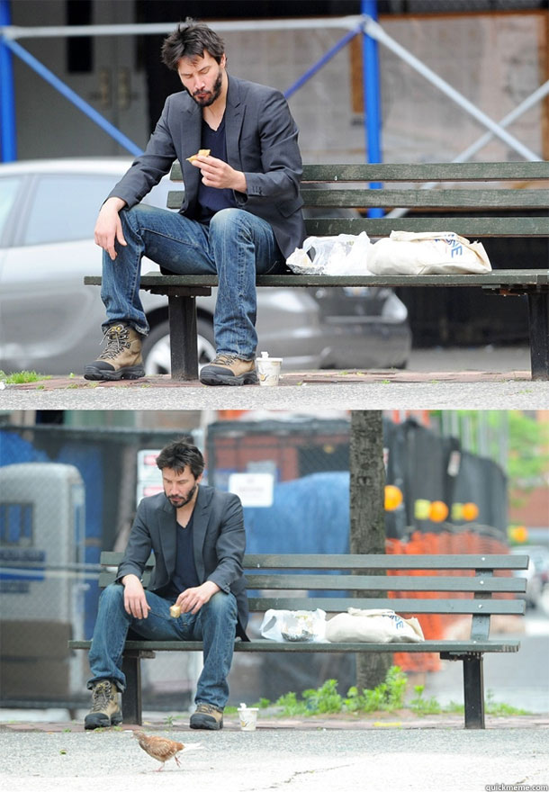 DO YOU THINK THEY'LL PICK ME TO PLAY CONSTANTINE IN SEASON TWO?  - NO...  I DON'T THINK SO EITHER  Sad Keanu