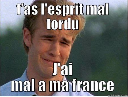 T'AS L'ESPRIT MAL TORDU J'AI MAL A MA FRANCE 1990s Problems