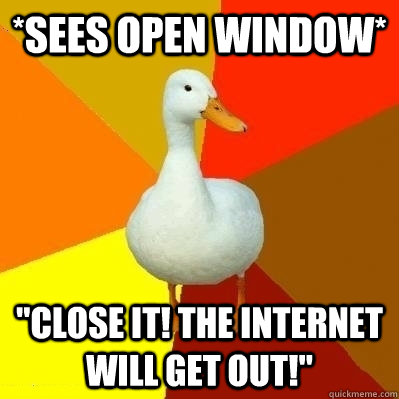 *Sees open window* 