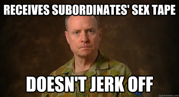 Receives subordinates' sex tape Doesn't jerk off - Receives subordinates' sex tape Doesn't jerk off  Good Guy Military Leader