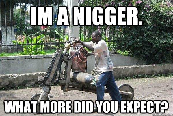 im a nigger. what more did you expect?  