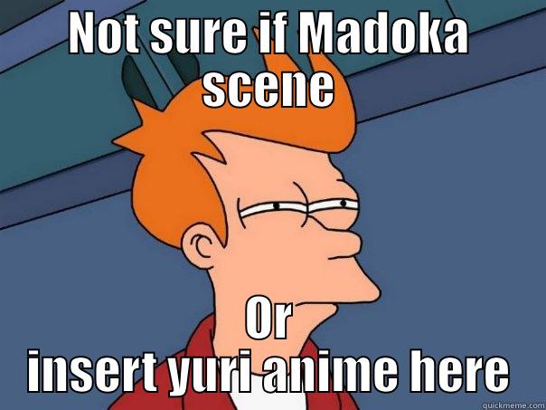 NOT SURE IF MADOKA SCENE OR INSERT YURI ANIME HERE Futurama Fry